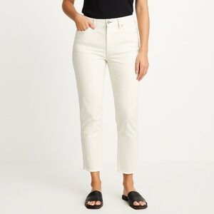 NWT J. Jill High Rise Cropped Split Hem Jeans - White